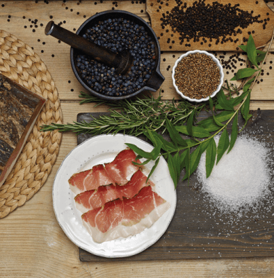 SPECK LICHT GEROOKT D'OSVALDO +/-5 KILO
